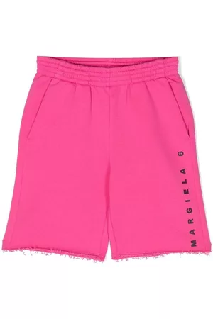 Maison Margiela Girls Sweatshirts - Logo-print sweat shorts - Pink