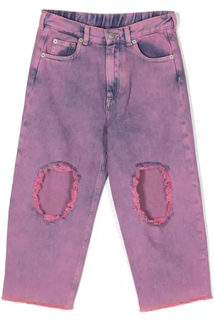 Maison Margiela Straight Jeans - Ripped-detail straight-leg jeans - Pink