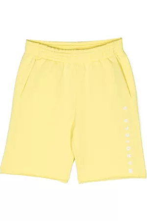 Maison Margiela Girls Sweatshirts - Logo-print sweat shorts - Yellow