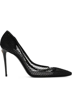 Dolce & Gabbana 105mm patent leather mesh pumps