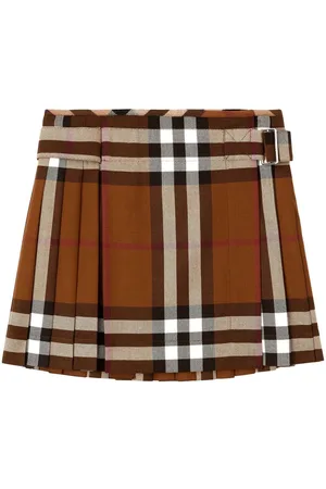 Burberry A-line Monogram Stripe Print Silk Skirt