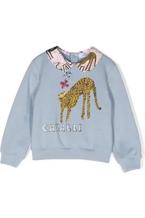 Roberto Cavalli Graphic-print Peter-Pan collar sweatshirt