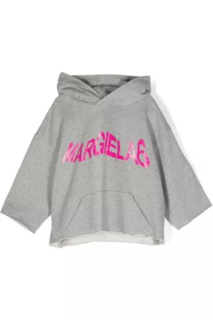 Maison Margiela Logo-print long-sleeve hoodie - Grey