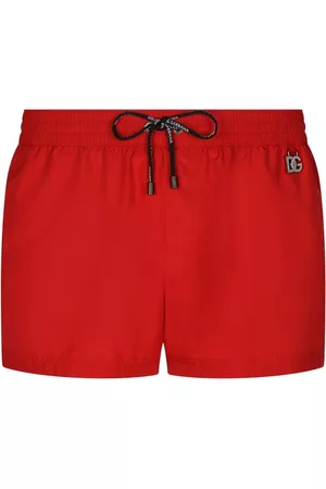 Dolce & Gabbana Men Swim Shorts - DG-logo swim shorts - Orange