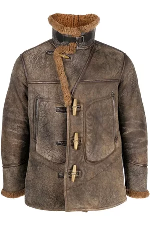 Ralph Lauren Men Leather Jackets - Ideford shearling-lined leather jacket - Brown