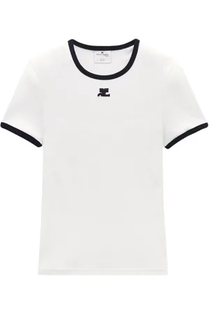 Courrèges Contrast-trim cotton T-shirt