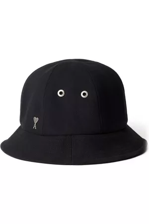 Ami Hats - Ami De Coeur logo-plaque bucket hat - Black