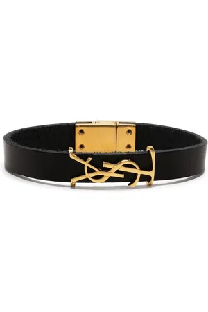Saint Laurent YSL charm leather bracelet