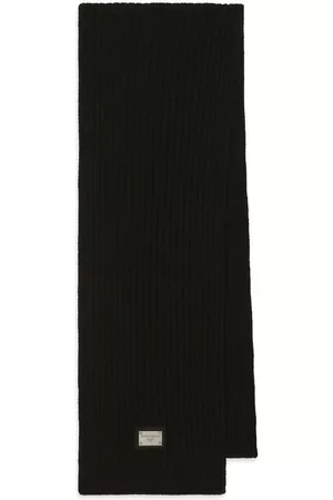 Dolce & Gabbana Winter Scarves - Logo-embellished wool scarf - Black