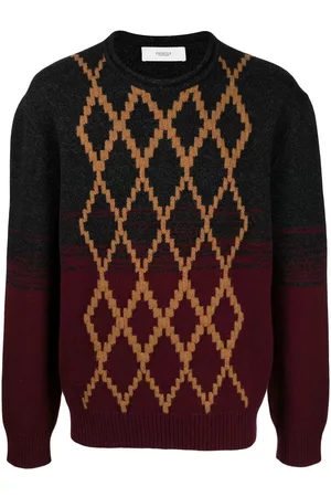 PRINGLE OF SCOTLAND Men Sweatshirts - Argyle-pattern wool jumper - Green