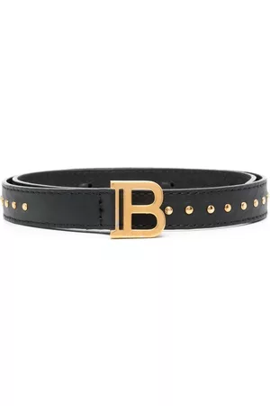 Balmain Eyelet-detail logo-buckle belt - Black