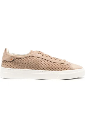 santoni Interwoven lace-up sneakers