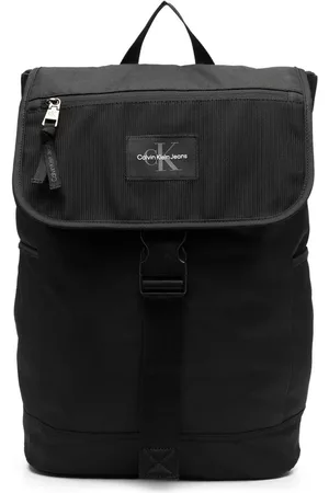 Calvin Klein Logo-patch buckled backpack - Black