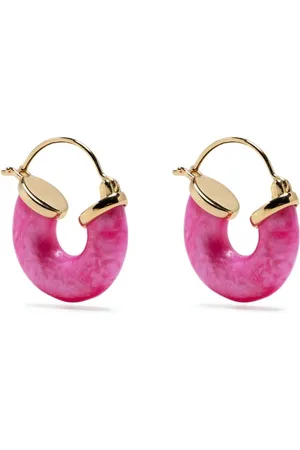 Anni Lu Stone-detail hoop earrings