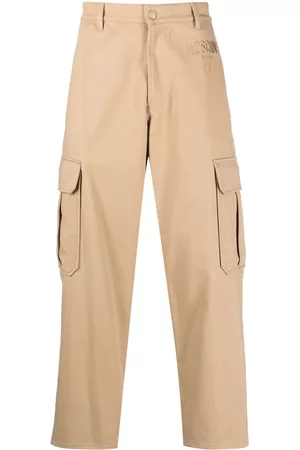 Moschino Cargo-pocket wide-leg trousers - Neutrals