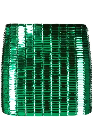 The Attico Crystal-embellished fitted skirt