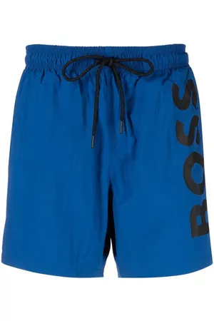 HUGO BOSS Logo-print swim shorts - Blue