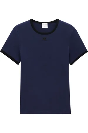 Courrèges Contrasting-trim logo T-shirt