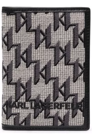 Karl Lagerfeld Men Wallets - K/Monogram jacquard passport case - Neutrals