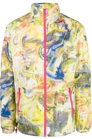 Diesel Sports Jackets - Graphic-print zipped jacket - Yellow