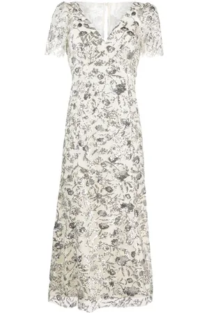 Self-Portrait Sequin-embellished tulle midi dress