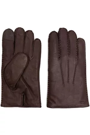 Ralph Lauren Men Gloves - Logo-debossed leather gloves - Brown