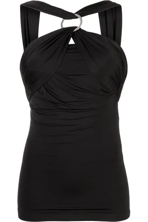 The Attico Ruched halterneck dress
