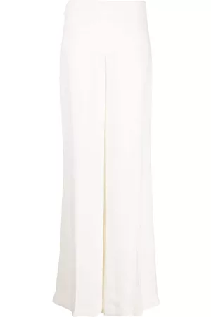 Stella McCartney Women Wide Leg Pants - High-waisted flared trousers - White