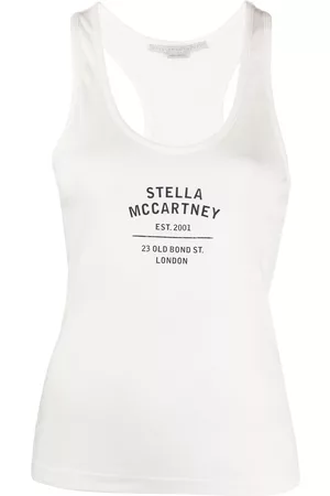Stella McCartney Women Tank Tops - Logo-print racerback top - White