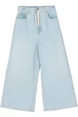 Maison Margiela Wide Leg Jeans - Logo-patch wide-leg jeans - Blue