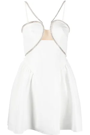 Self-Portrait Crystal-embellished cut-out minidress