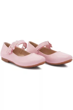 Tulleen Floral-strap ballerina shoes - Pink