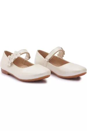 Tulleen Floral shoes - Floral-strap ballerina shoes - White