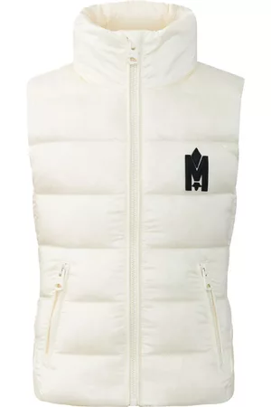 Mackage Girls Puffer Jackets - Cleo logo-patch padded gilet - White