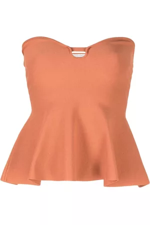 Stella McCartney Women Strapless Tops - Knitted strapless top - Brown