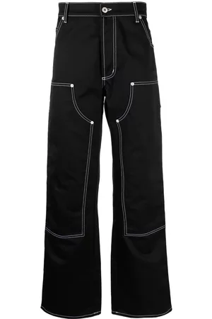 Heron Preston Contrast-stitching wide-leg trousers - Black