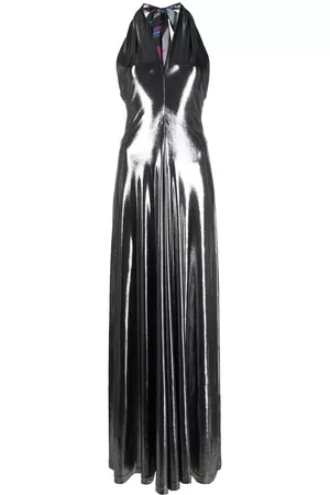 Puccini Women Halter Neck Dresses - Metallic-effect halterneck dress - Silver
