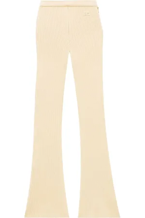 Courrèges Reediton ribbed flared trousers