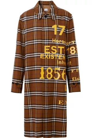 Burberry Men Coats - Horseferry print wool coat - Brown