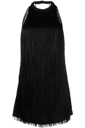 Pinko Women Party mini dresses - Low back fringe minidress - Black