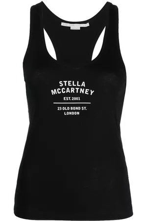 Stella McCartney Women Tank Tops - Logo-print racerback vest top - Black