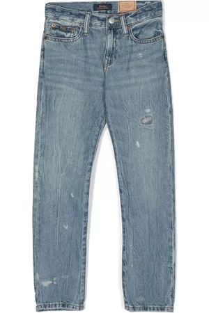 Ralph Lauren Straight Jeans - Distressed-effect straight-leg jeans - Blue