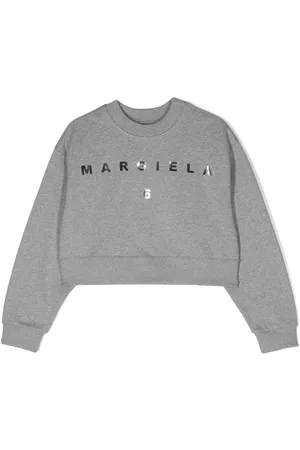 Maison Margiela Hoodies - Logo-print crew neck jumper - Grey