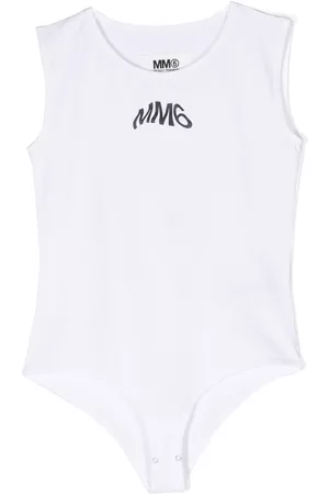 Maison Margiela Girls T-shirts - Logo print cotton body - White