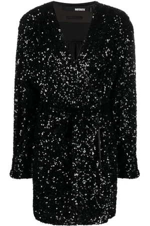 ROTATE Sequin-embellished wrap minidress