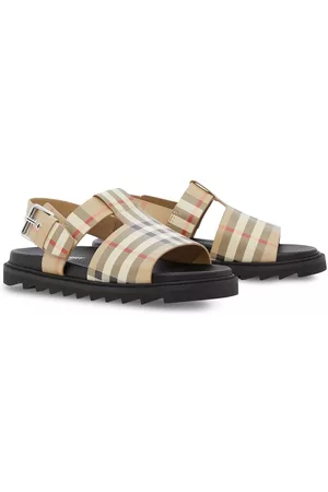 Burberry Vintage Check leather buckled sandals - Neutrals