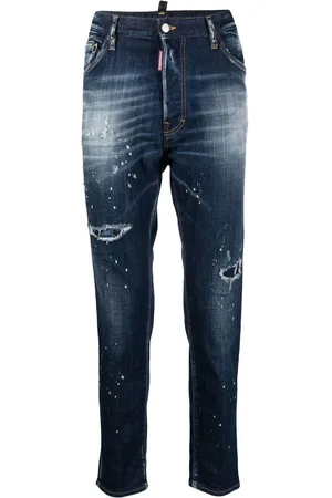 Dsquared2 Paint-splatter ripped skinny jeans