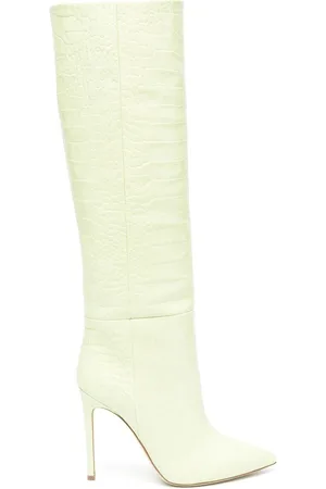 PARIS TEXAS 100mm crocodile-effect leather boots