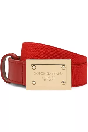 Dolce & Gabbana Engraved-logo buckle fastening belt - Red
