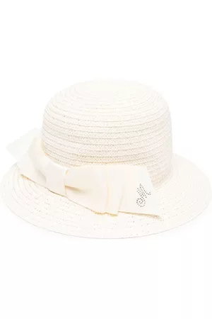 MONNALISA Boys Bow Ties - Bow-detail woven hat - Neutrals
